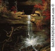 Kaaterskill Falls Art Print - Falls Of Kaaterskill. Detail