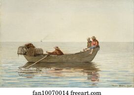 Three Boys in a Dory with Lobster Pots