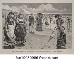 The Beach at Long Branch, published as an Art Supplement to Appleton's Journal, August 21, 1869