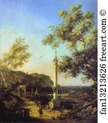 Capriccio: River Landscape with a Column, a Ruined Roman Arch, and Reminiscences of England