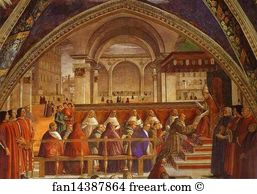 The Confirmation of the Rule of the Order of St. Francis by Pope Honorius III. Detail