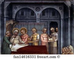 The Birth of John the Baptist. Detail