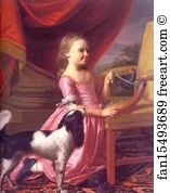 Young Girl with a Bird and Dog