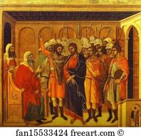 Maestà (back, central panel) Jesus Before Annas