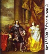 Charles I and Queen Henrietta Maria with Charles, Prince of Wales and Princess Mary