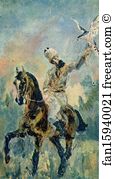 Count Alphonse de Toulouse-Lautrec, the Artist's Father, on Horseback in Circassian Costume
