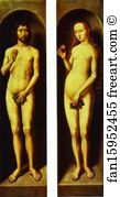 Adam and Eve. The reverse side of the wings of the Altar of Saints John the the Baptist and John the Evangelist