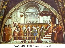 The Confirmation of the Rule of the Order of St. Francis by Pope Honorius III. Detail