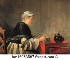 Lady Taking Tea