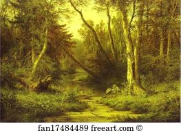 Forest Landscape with Herons