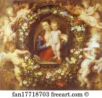 Madonna in Floral Wreath