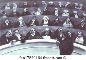 The Legislative Belly. Perspective View of the Ministers' Seats of 1834. (Le Ventre legislatif. aspect des blancs ministeriels de la chambre improstituee de 1834)