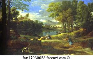 Landscape with a Man Running from Serpent