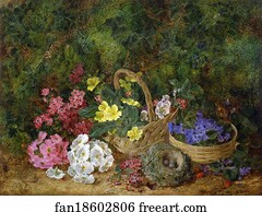 Bird's Nest and Two Flower Baskets