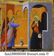 Maestà (front, predella) The Annunciation