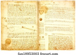 Codex Hammer (Leicester) seen with mirror.  Hammer 2A – Fol.2r (left) and Fol.35v (right)