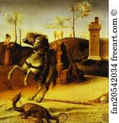 Pesaro Altarpiece. Predella: St. George Fights the Dragon