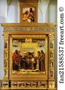 Pesaro Altarpiece. Photomontage: Coronation of the Virgin from Museo Civico, Pesaro and Pietà from Pinacoteca di Vaticana