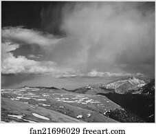 Mountain tops, low horizen, low hanging clouds"In Rocky Mountain National Park," Colorado.  Photographs of National Parks and Monuments, compiled 1941 - 1942, documenting the period ca. 1933 - 1942.