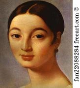 Portrait of Mademoiselle Rivière. Detail