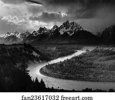 Ansel Adams The Tetons and the Snake River (1942) Grand Teton National Park, Wyoming. National Archives and Records Administration, Records of the National Park Service.