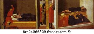 St. Julian Slaying His Parents. St. Nicholas Saving Three Sisters From Prostitution. Predella from the Pisa Altar