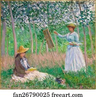 In the Woods at Giverny: Blanche Hoschedé at Her Easel with Suzanne Hoschedé Reading
