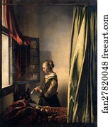 Girl Reading a Letter by an Open Window