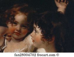 The Calmady Children. (Emily Calmady, 1818-1906 and Laura Anne Calmady, 1820-94). Detail