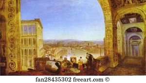 Rome, from the Vatican, Raffaelle, Accompanied by La Fornarina, Preparing His Pictures for the Decoration of the Loggia