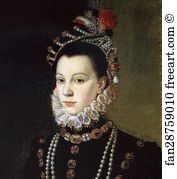 Portrait of Queen Isabel de Valois. Detail