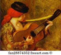 Young Spanish Woman with a Guitar