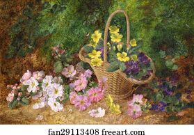 Still Life of Flowers and a Basket