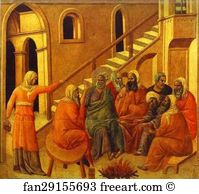 Maestà (back, central panel) St. Peter First Denying Jesus