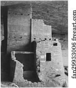 Close-up, "Cliff Palace, Mesa Verde National Park," Colorado. (Vertical Orientation).  Photographs of National Parks and Monuments, compiled 1941 - 1942, documenting the period ca. 1933 - 1942.
