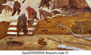 Adoration of the Magi in Winter Landscape. Detail