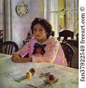 Girl with Peaches. Portrait of Vera Mamontova