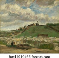 The hill of Montmartre with stone quarry