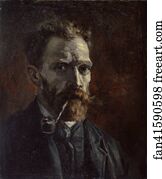 Self-portrait with pipe