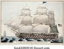 U.S. ship of the Line Pennsylvania, 140 guns.