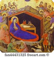 Maestà (front, predella) The Birth of Christ