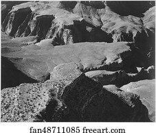 View from Yava Point, rock formations and valley, "Grand Canyon National Park," Arizona.  Photographs of National Parks and Monuments, compiled 1941 - 1942, documenting the period ca. 1933 - 1942.
