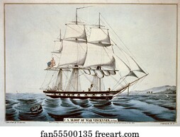U.S. sloop of war Vincennes: 20 guns.