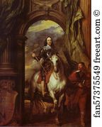 Equestrian Portrait of Charles I, King of England with Seignior de St. Antoine