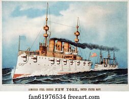 Armoured steel cruiser New York, United States Navy.
