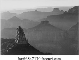 View with rock formation in foreground, "Grand Canyon National Park," Arizona.  Photographs of National Parks and Monuments, compiled 1941 - 1942, documenting the period ca. 1933 - 1942.