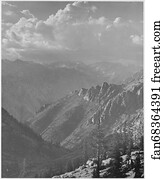 Middle Fork at Kings River from South Fork of Cartridge Creek, Kings River Canyon, California, 1936. (vertical orientation).  Photographs of National Parks and Monuments, compiled 1941 - 1942, documenting the period ca. 1933 – 1942.