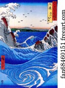 Naruto Whirlpools, Awa Province, from the series Views of Famous Places in the Sixty-Odd Provinces