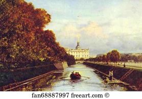 View of the St. Michael Palace in St. Petersburg from the Swan Canal