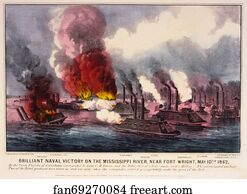 Brilliant naval victory on the Mississippi River, near Fort Wright, Tennessee, May 10th 1862.